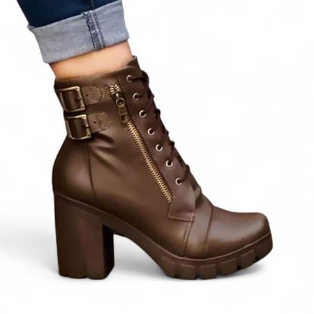 Botin Mujer Cierre Taco 7 2086L-60 Color Marron Talla 38