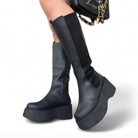 Bota Mujer Especial Plataforma 7 2086L-75 Color Negro Talla 39
