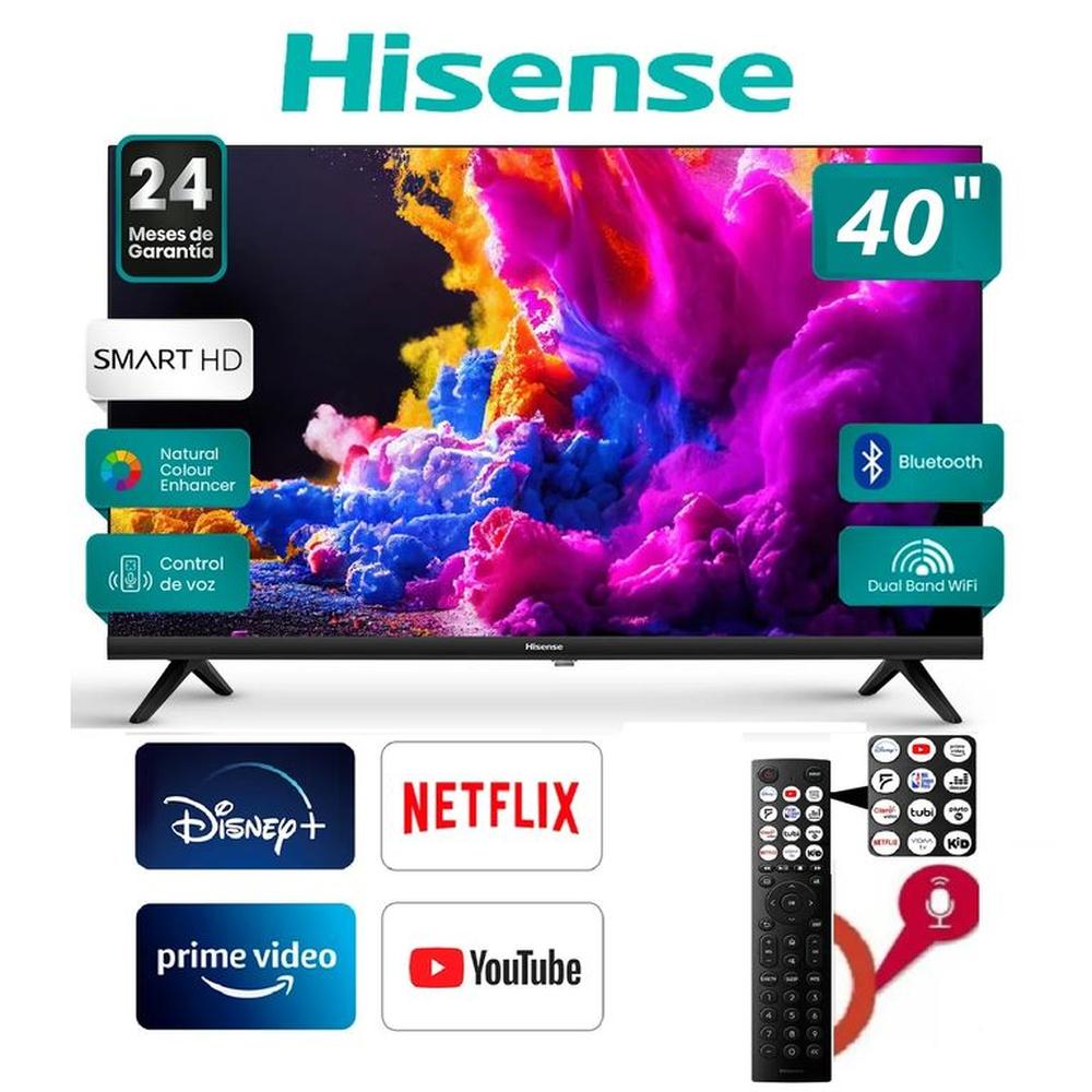 Televisor Led 40 Pulgadas Control de Voz HISENSE 40A4K