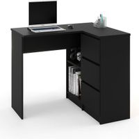 Escritorio en L Gerencial Negro 125cm