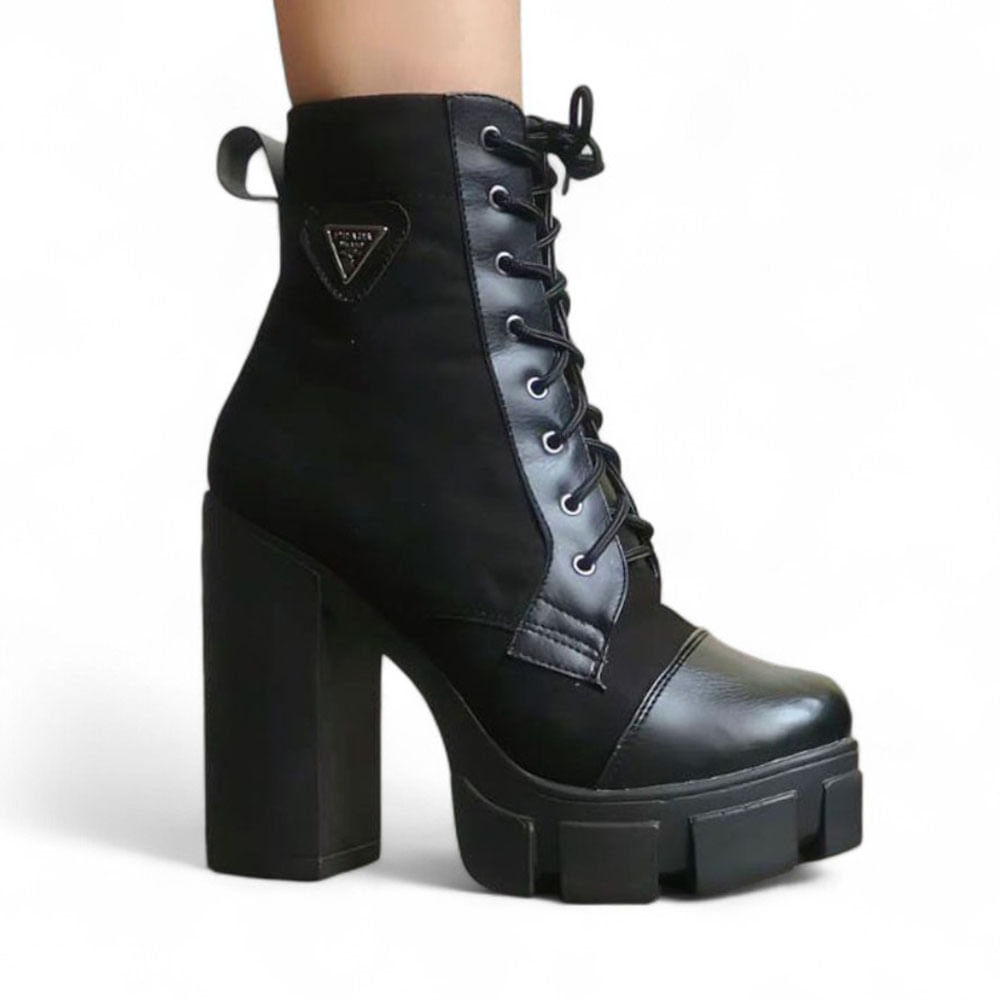 Botin Mujer Prapra Taco 9 2086L-68 Color Negro