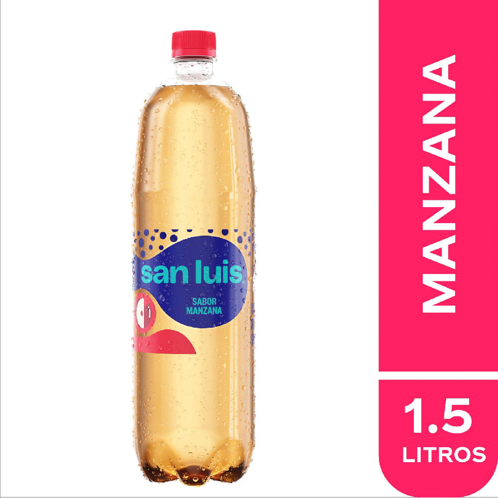 Agua con Gas SAN LUIS Sabor a Manzana Botella 1.5L