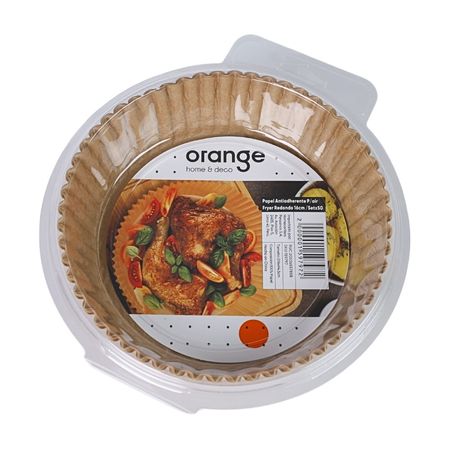 Papel Antiadherente para Air Fryer Redondo Orange