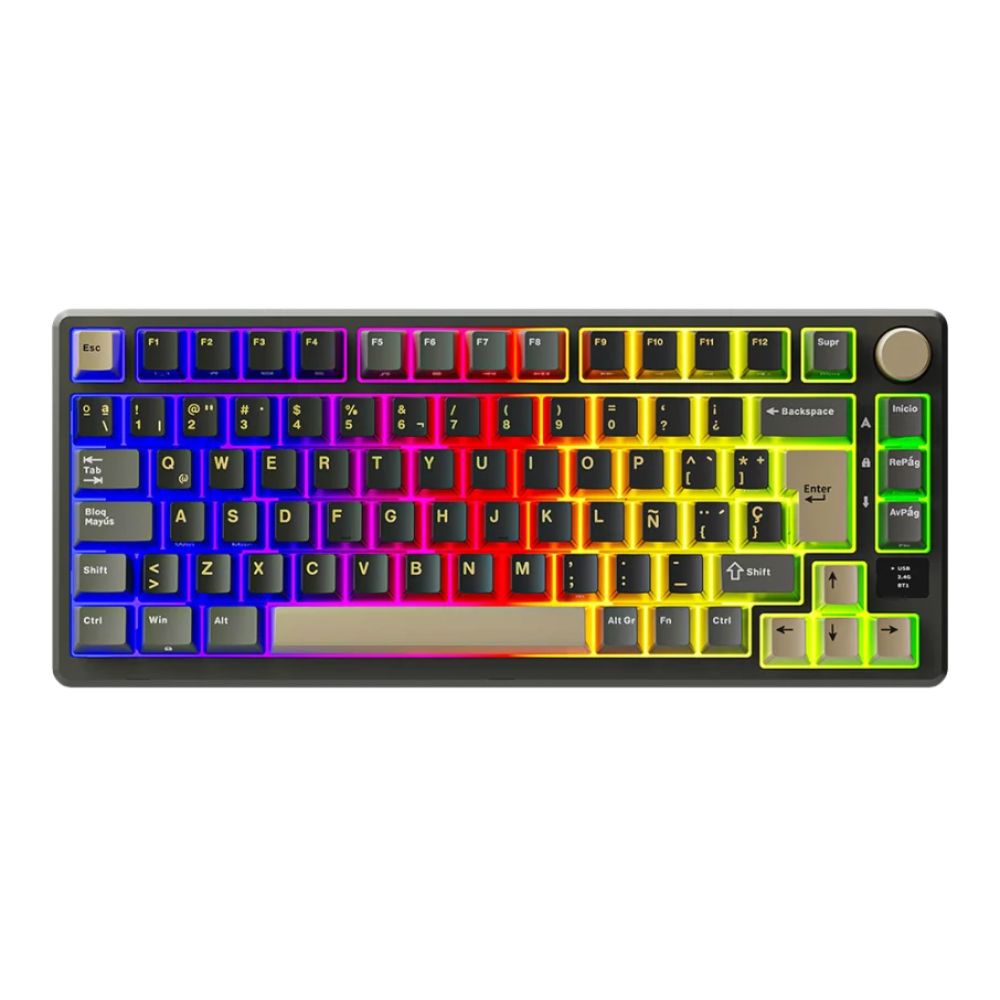 Teclado Royal Kludge M75 Wireless 75% Phantom Switch K Silver