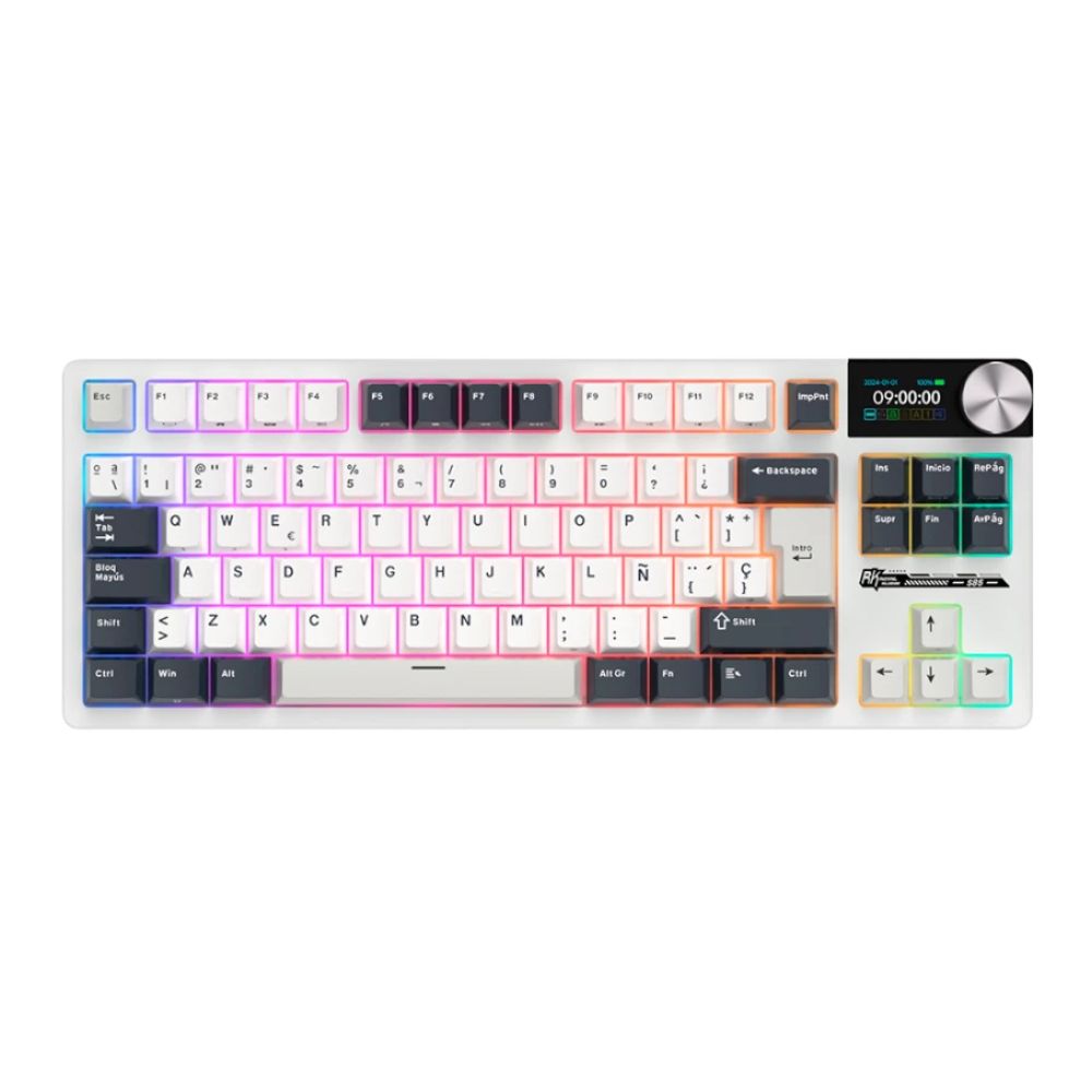 Teclado Royal Kludge S85 Wireless TKL White Night Switch Cloud