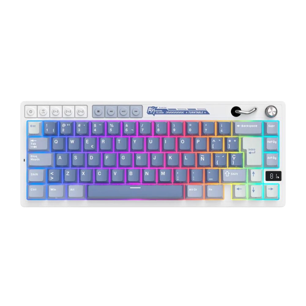 Teclado Royal Kludge M65 Wireless 65% Ocean Blue Switch Cream