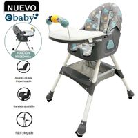Silla de Comer Asiento Reclinable con Ruedas DALI Gris