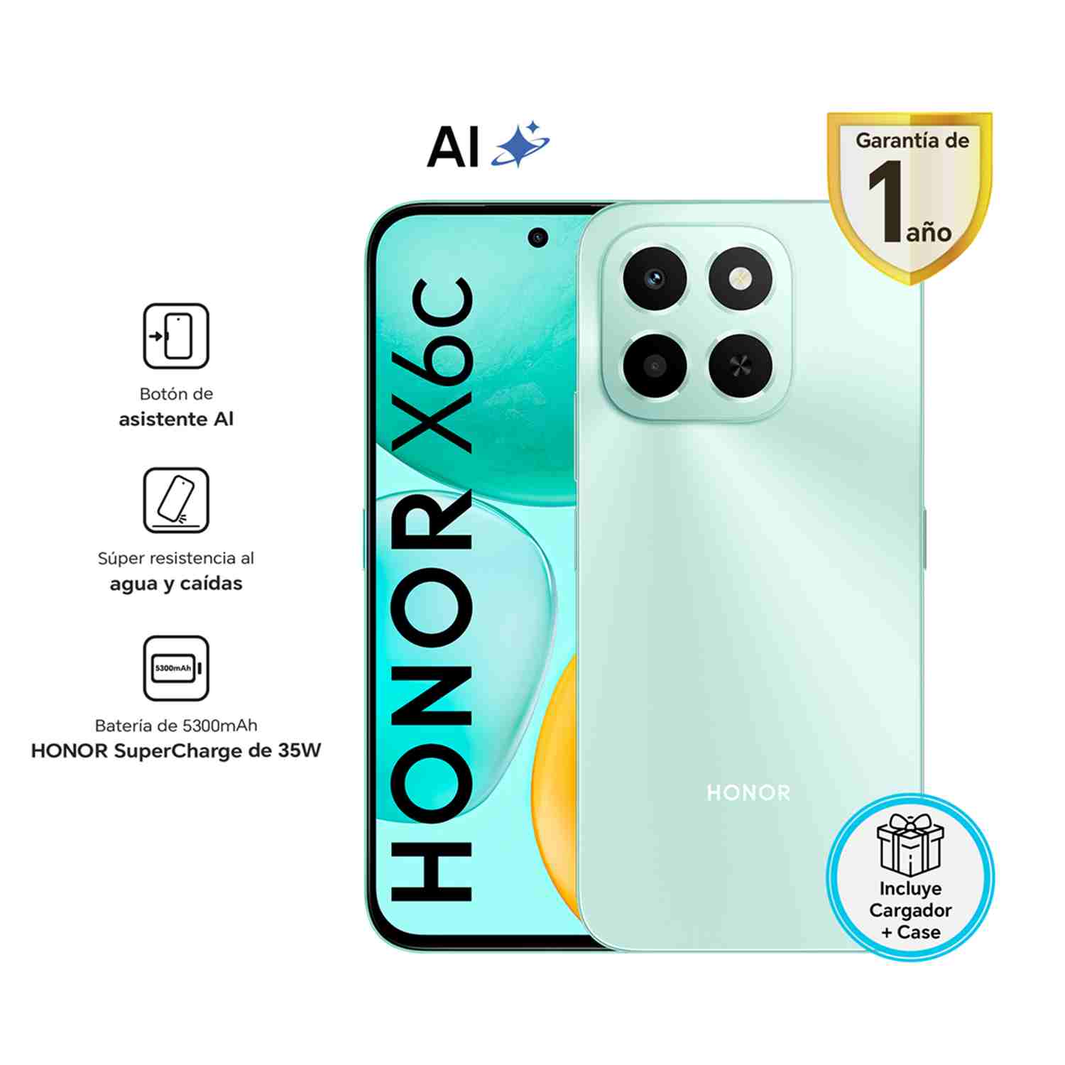 Celular Honor X6C 256GB Ocean Cyan 6GB