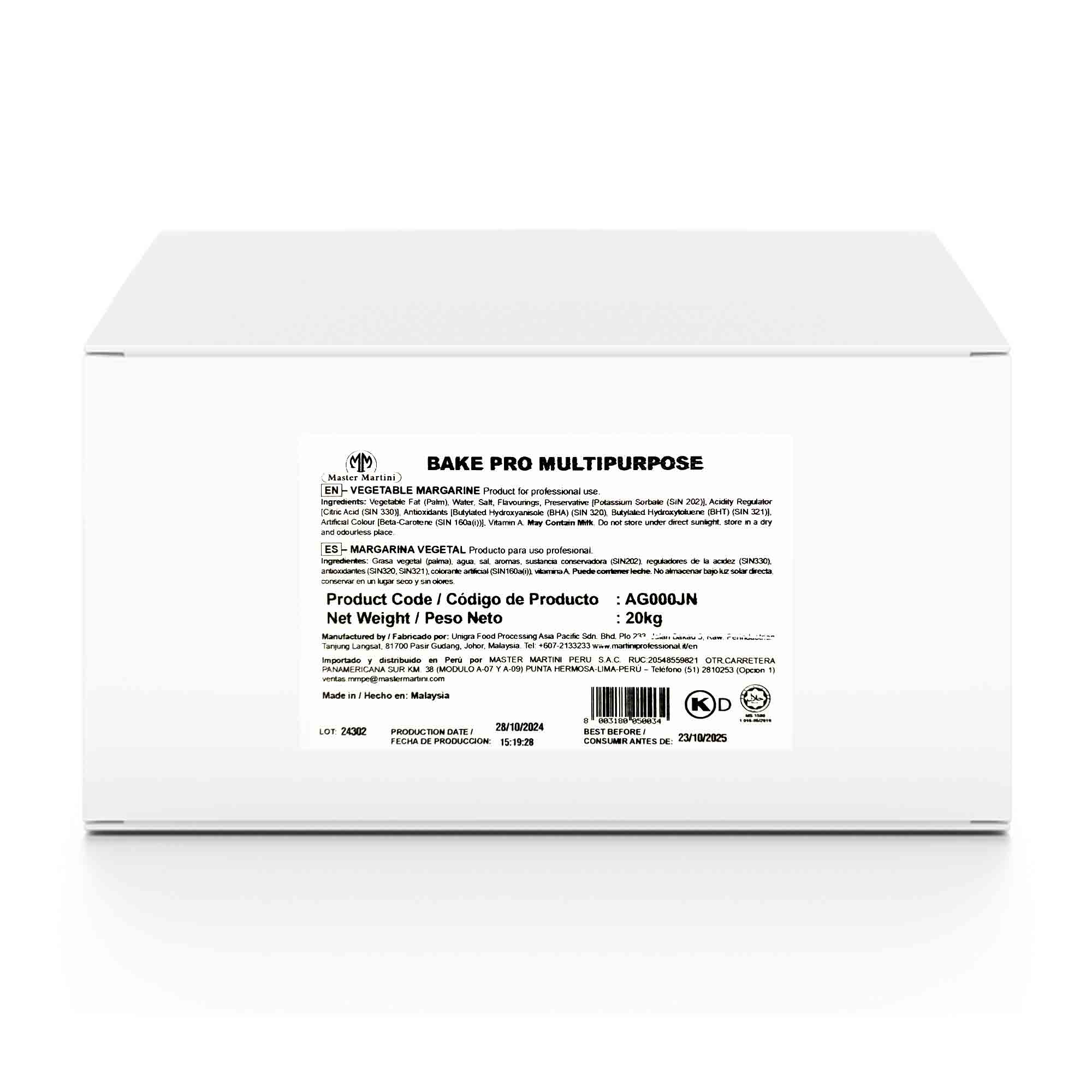 Margarina MASTER MARTINI Bake Pro Bolsa 20Kg