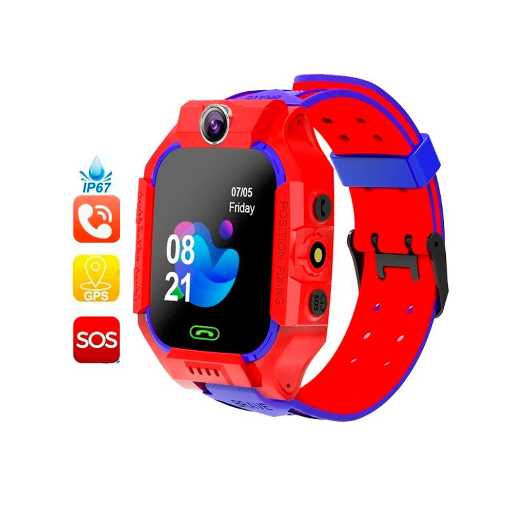 Smartwatch para Niños Q19 con GPS Botón SOS y Cámara Rojo