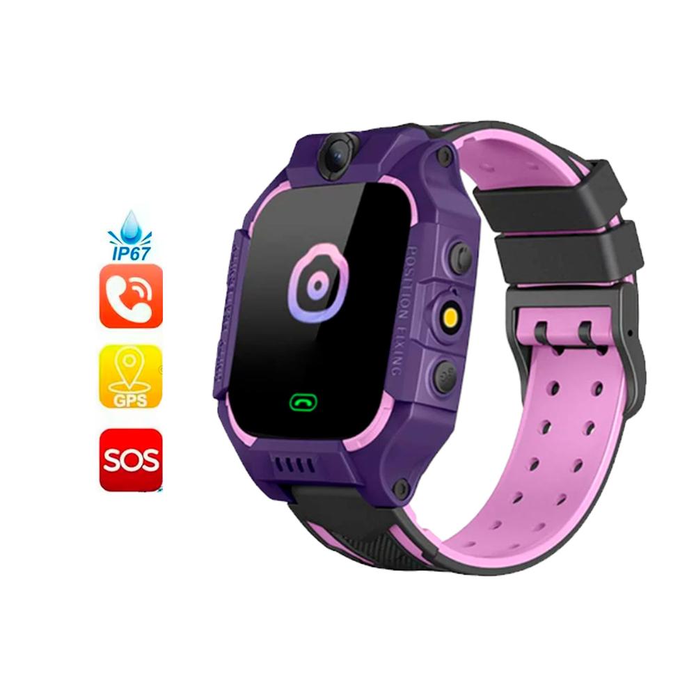 Smartwatch para Niños Q19 con GPS Botón SOS y Cámara Morado