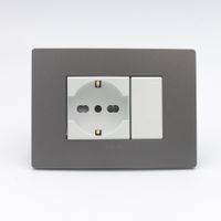 TOMACORRIENTE SCHUKO SIMPLE SINTHESI S33 PLACA PIEDRA Y DADO BLANCO