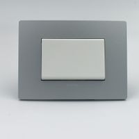 PULSADOR PARA TIMBRE SIMPLE TECLON  SINTHESI S33 PLACA PLATA Y DADOS BLANCOS