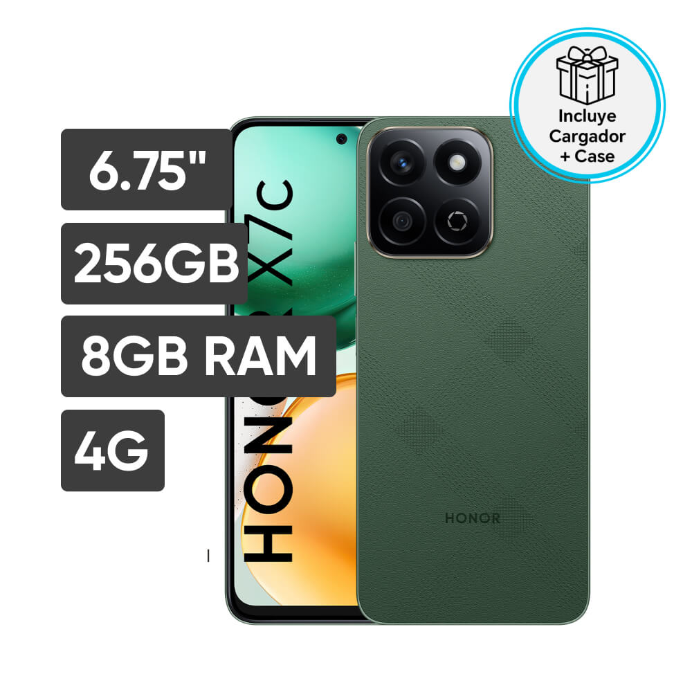 Smartphone HONOR X7C 6.75"" 8GB 256GB 108MP+2MP Verde