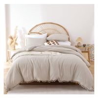 Funda plumón yul 100 % algodón bramante queen gris 200 hilos Lima Tienda