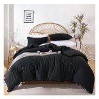 Funda plumón yul 100 % algodón bramante 1 plaza negro 200 hilos Lima Tienda