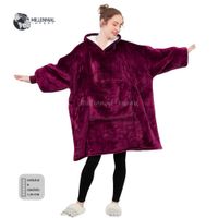 Polerón Calentador Adulto - Huggle Hoddie Oversize  color Borgoña