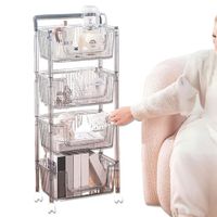 Carrito Organizador Multiuso De 4 Niveles Venecia Transparente  37VT11