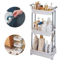 Carrito Organizador Multiuso de Tres Niveles Hana Gris  553GR03
