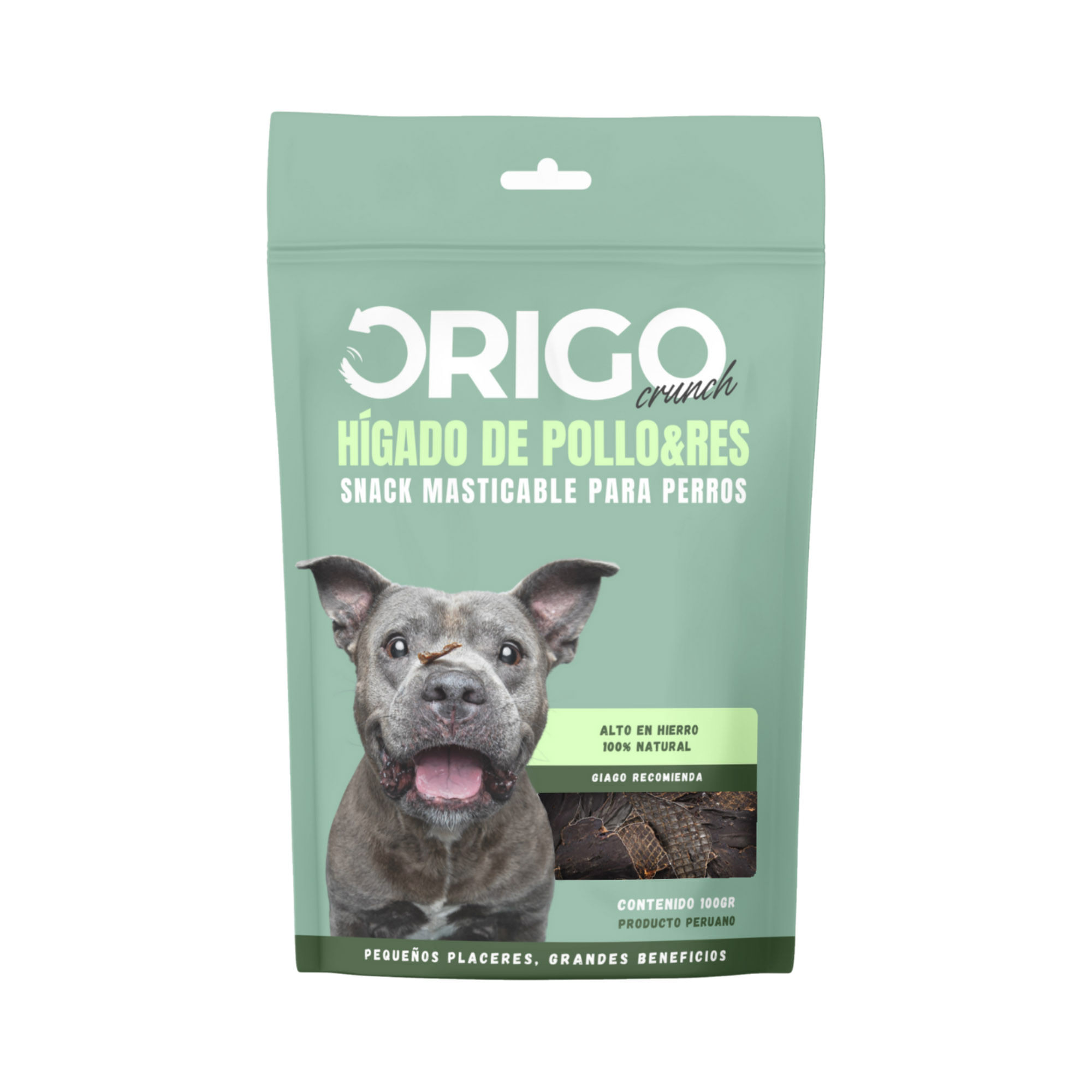 Alimento para Perro ORIGO Snack Sabor Hígado Pollo y Res Pouch 100g