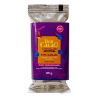 Barra de Chocolate 70% Cacao con Arándanos Deshidratado Boncacao 30g