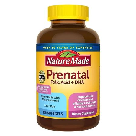 Nature Made Suplemento Multivit Prenatal Folic Acid + DHA - 150 softgel