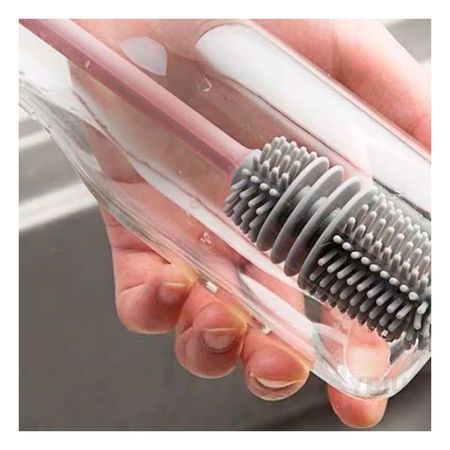 Cepillo de Mango Largo para Limpiar Termos Rosado Y+Stickers