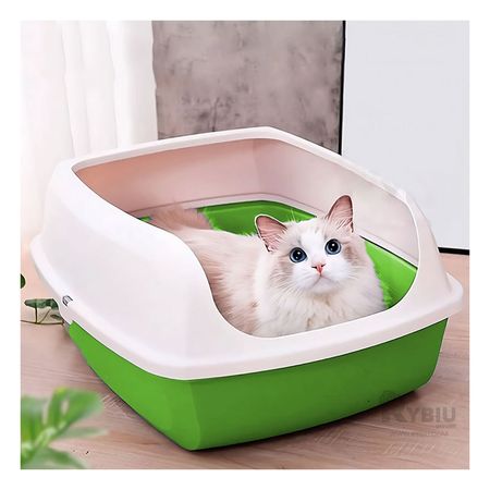 Arenero Semicerrado Comodo Flexible para Mascotas Verde