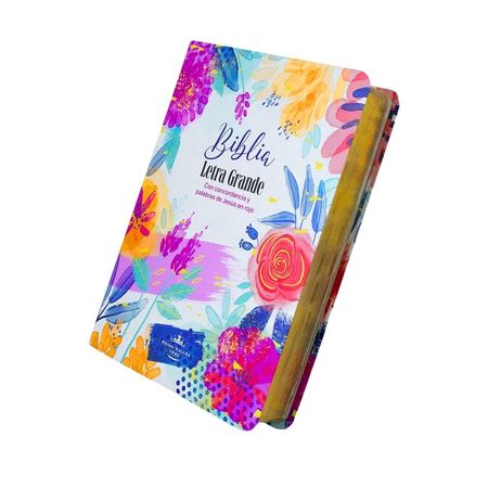Biblia Reina Valera 1960 LETRA GRANDE Flex Flores Acuarela