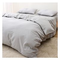 Funda plumón 100 % algodón bramante queen gris 200 hilos Lima Tienda