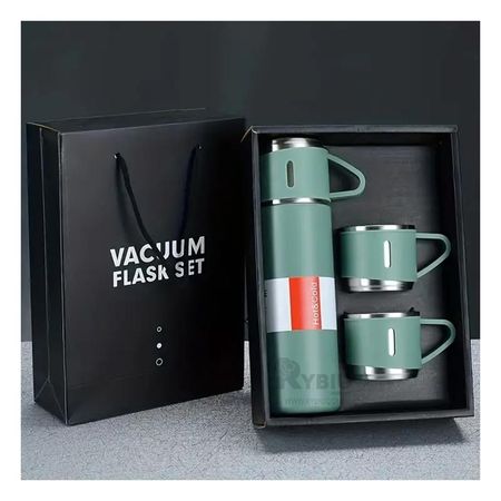 Termo Diseño Termico de Coloracion Verde Y+Papel de Regalo