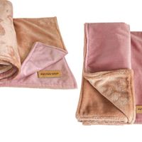 Manta Abrigadora Reversible Felpa para Mascotas L Palo Rosa