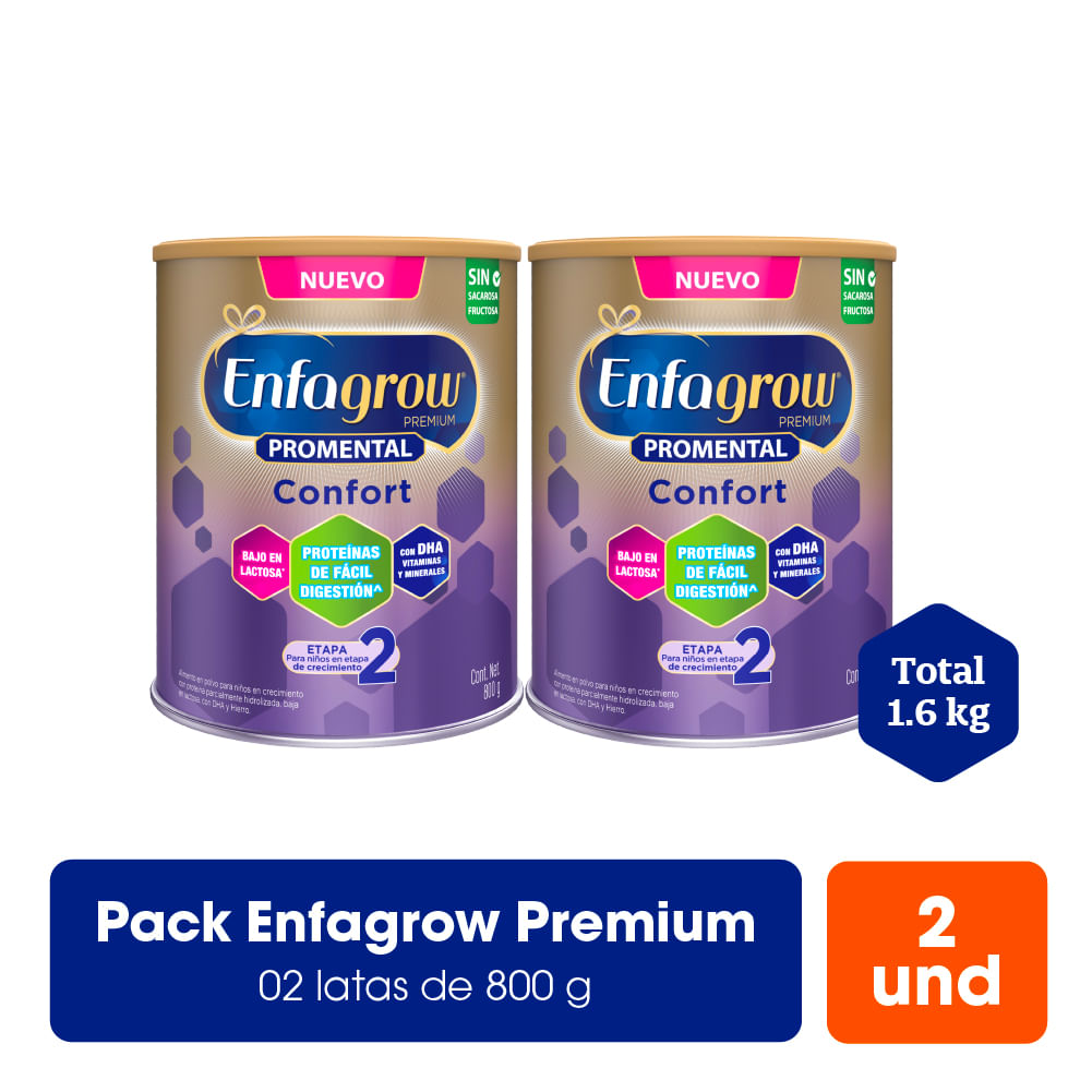 Pack Alimento Lácteo ENFAGROW Premium Promental Confort Lata 800g x2un