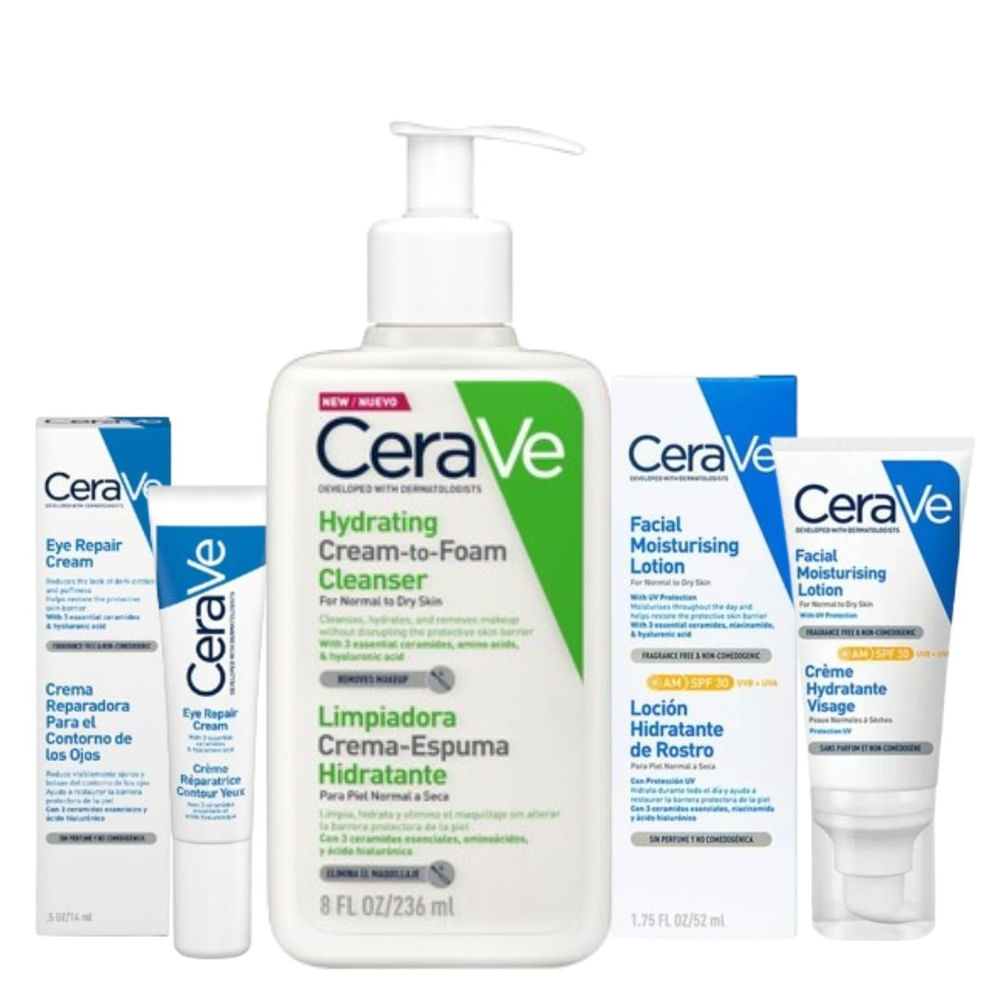 Set Tratamiento Cerave Velvet Completo Limpieza + Hidratacion Am ...