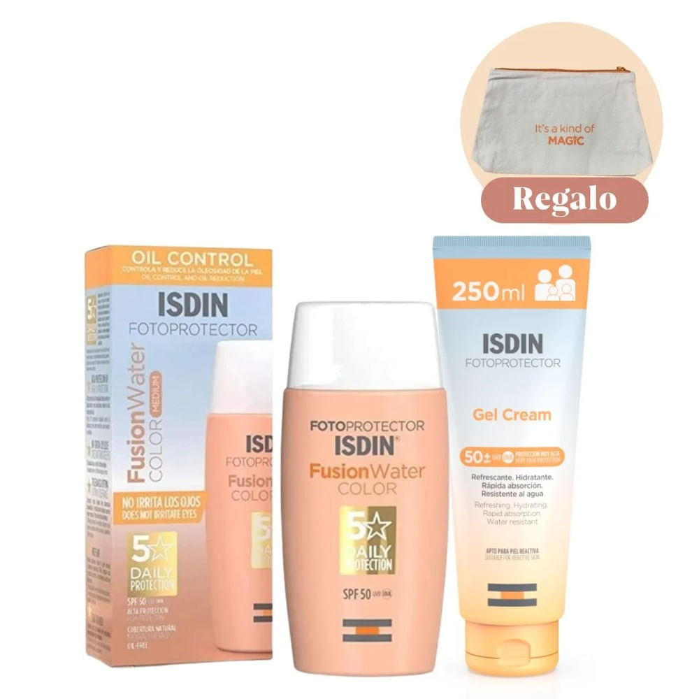 Set Tratamiento Facial Corporal Isdin Fotoproteccion Color Fusion Water + Gel Crema