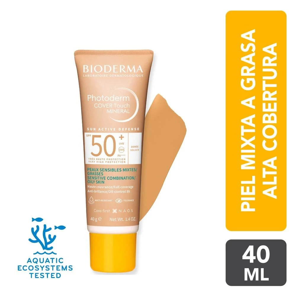 Bloqueador Facial Bioderma New Photoderm Cover Touch Doree 40gr Spf 50+