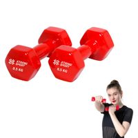 Mancuernas Xtreme Sport Pesas De 0.5 kg Fitness De Vinil Rojo X2