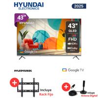 TELEVISOR SMART TV HYUNDAI QLED 43 HYLED4326QG + ANTENA DIGITAL + RACK FIJO