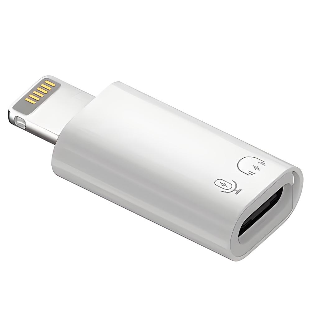 Adaptador USB C 3.1 Hembra A Lightning Macho Blanco