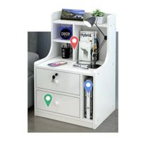 Velador Nordico Moderno Natalia 2 Cajones Blanco TU MESITA