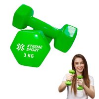 Mancuernas Xtreme Sport Pesas De 3 kg Fitness De Vinil Verde X2
