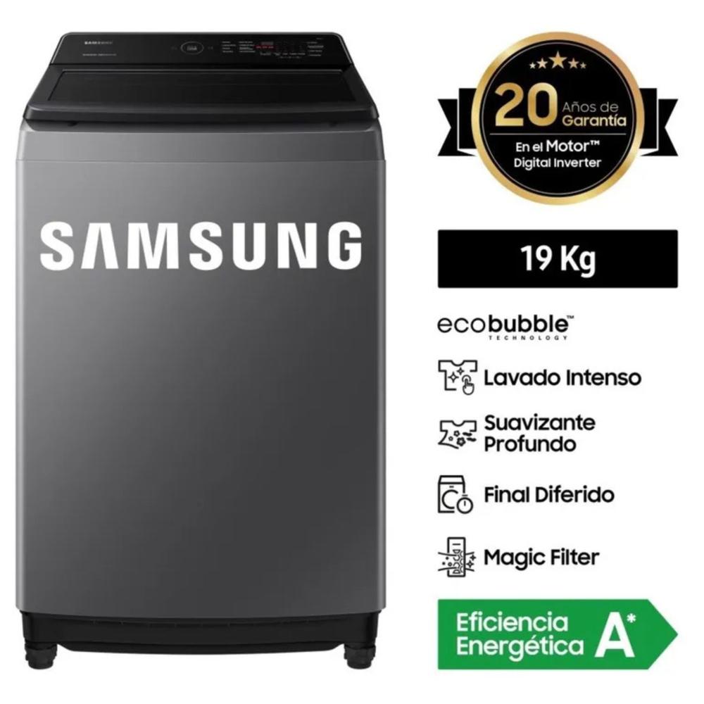 Lavadora Samsung EcoBubble 19KG Gris WA19CG6441BDPE