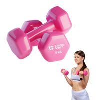 Mancuernas Xtreme Sport Pesas De 5 kg Fitness De Vinil Rosa X2