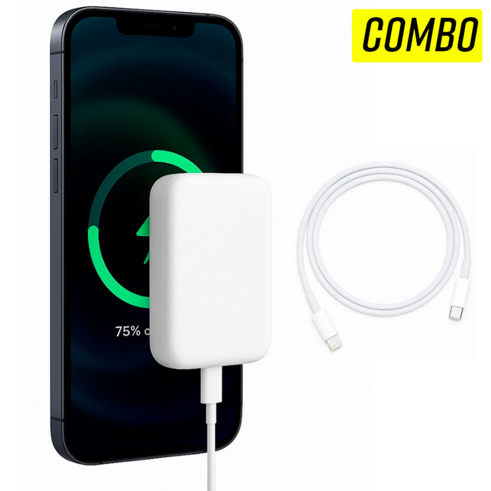 Combo Power Batería Magsafe 20000mah + Cable Tipo C A Lightning