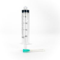 Jeringa Hipodérmica Estéril de 20 ML Aguja 21 G X 1 1.2'' CAJA 50 UND