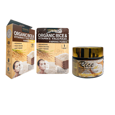 Mascarilla Facial de Arroz 30ml + Crema Blanqueadora De Arroz 55 Gr