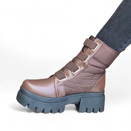 Botin Mujer Impermiable Taco 5 2086L-65 Color Marron Talla 35