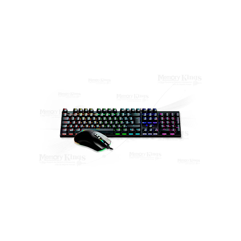 Teclado Y Mouse Gaming Antryx Gc-3100 Mecánico Sw Red Rgb, Color Negro