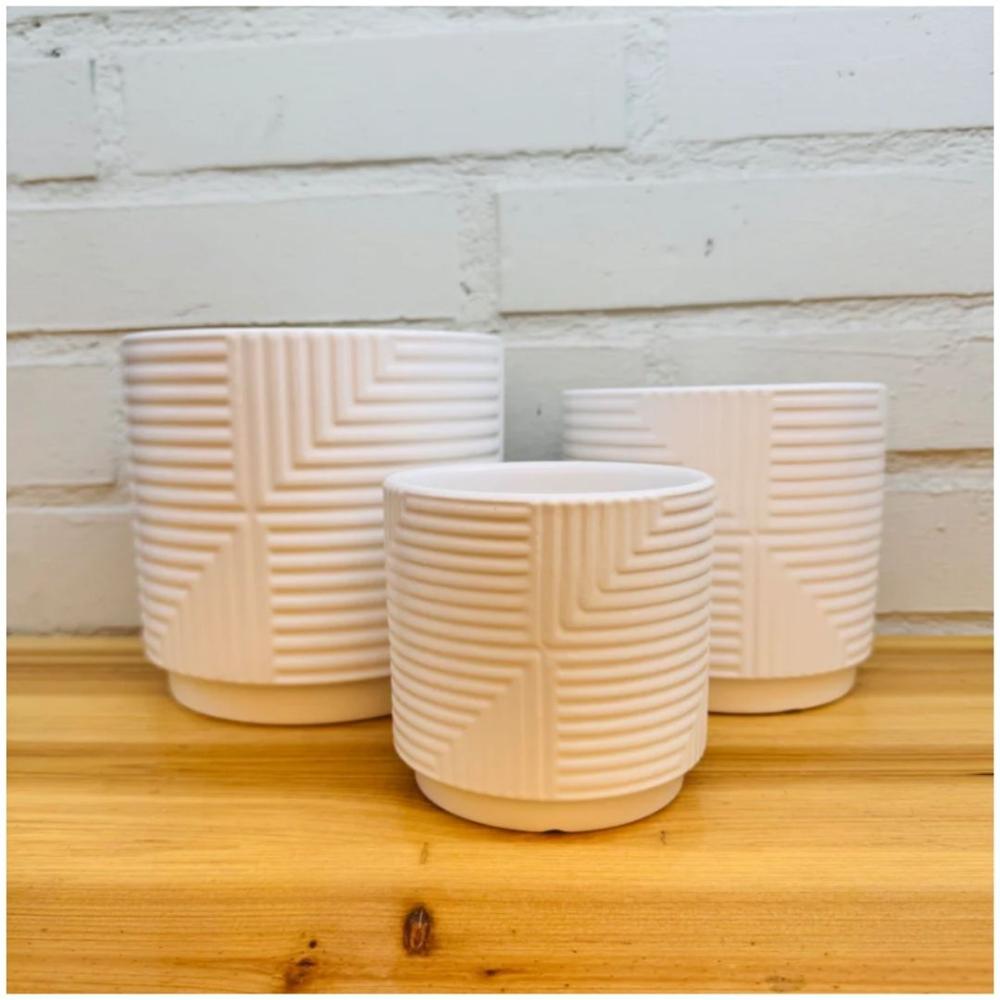 Set x3 Maceteros de Cerámica 14 x 11 x 8