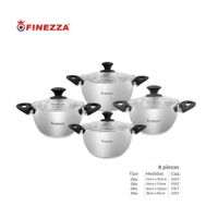 Set de ollas de acero inoxidable FINEZZA FZ-1060X-IN 8 Pzas